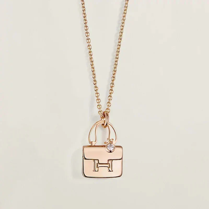[⭐Haelin Jewelry]AMULETTE PEDANT ROSE GOLD NECKLACE