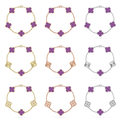 [⭐Haelin Jewelry] CLOVER 5 MOTIF VIOLET BRACELET COLLECTION