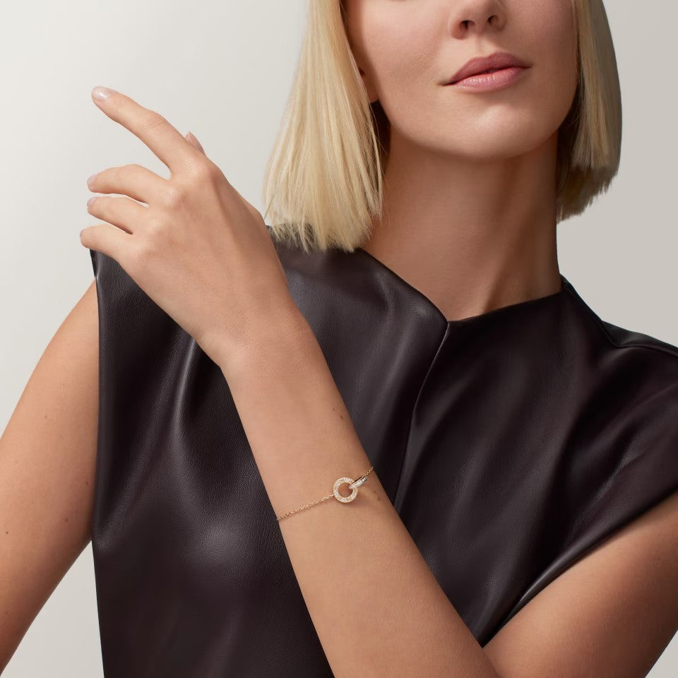 [⭐Haelin Jewelry]LOVE DOUBLE RING FULL DIAMOND BRACELET