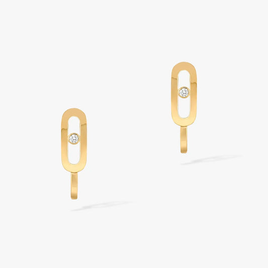 [⭐Haelin Jewelry]CREOLES MOVE UNO MINI 1 DIAMOND EARRINGS