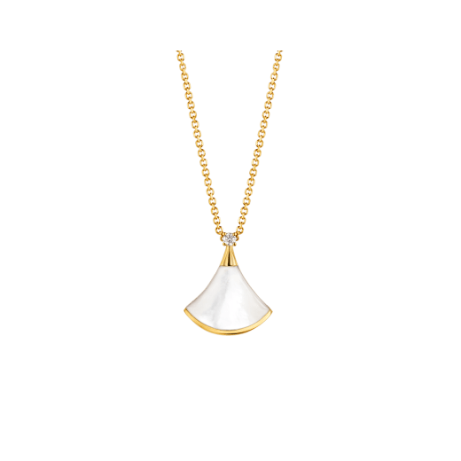 [⭐Haelin Jewelry]DREAM NECKLACE WHITE MOP GOLD 1 DIAMOND