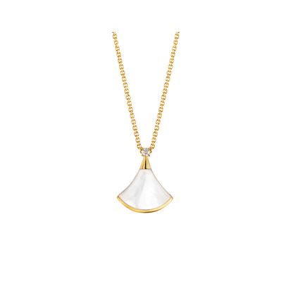 [⭐Haelin Jewelry]DREAM NECKLACE WHITE MOP GOLD 1 DIAMOND
