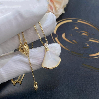 [⭐Haelin Jewelry]DREAM NECKLACE WHITE MOP GOLD 1 DIAMOND