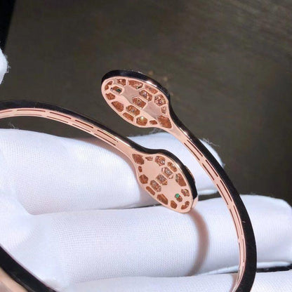 [⭐Haelin Jewelry]SERPENTI BRACELET PINK GOLD MALACHITE DIAMOND DOUBLE SNAKE