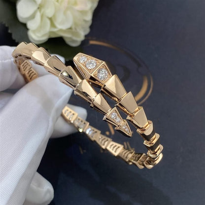 [⭐Haelin Jewelry]SERPENTI BRACELET DIAMONDS PINK GOLD