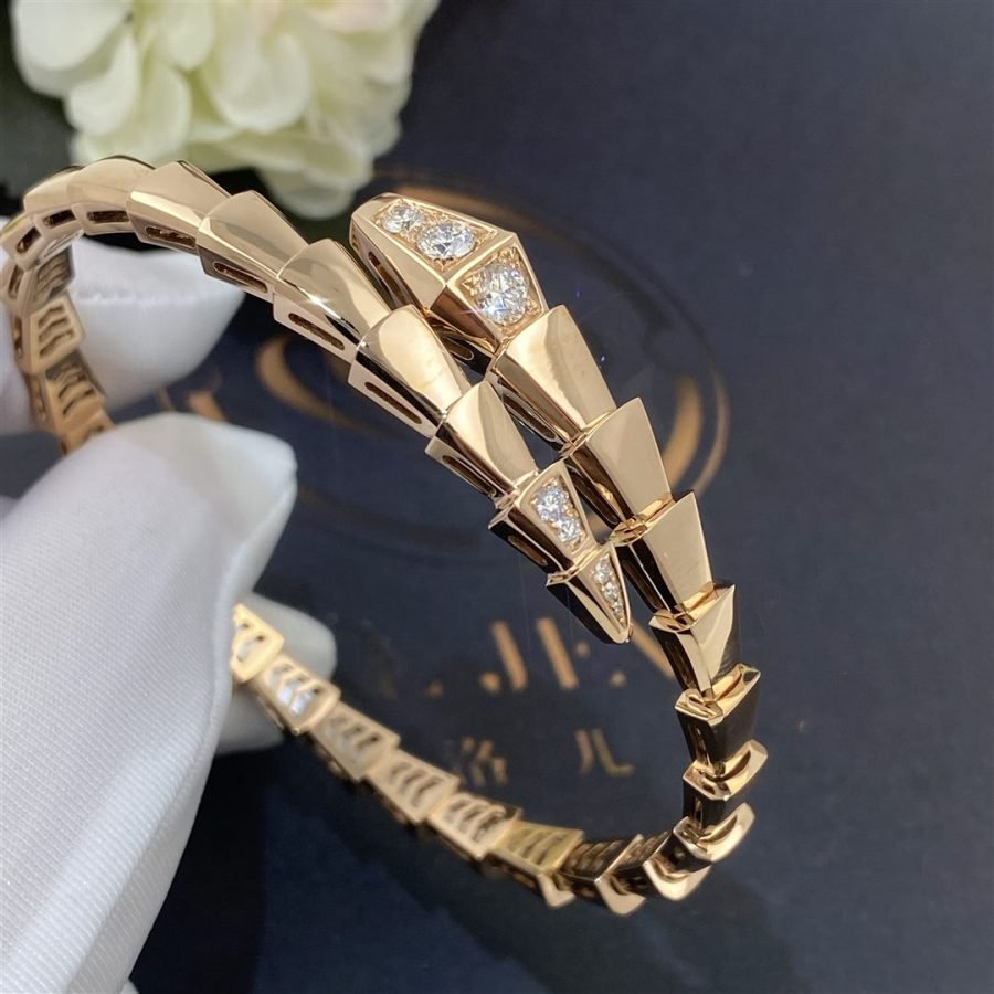 [⭐Haelin Jewelry]SERPENTI BRACELET DIAMONDS PINK GOLD