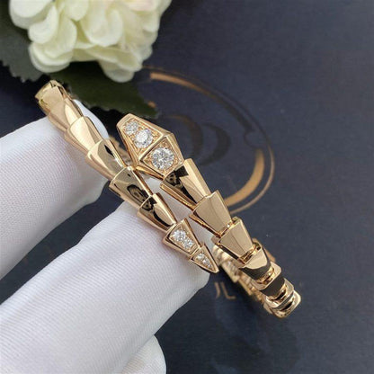 [⭐Haelin Jewelry]SERPENTI BRACELET DIAMONDS PINK GOLD