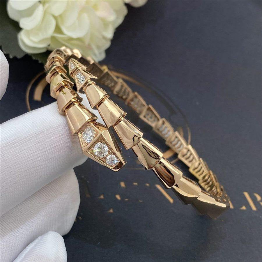 [⭐Haelin Jewelry]SERPENTI BRACELET DIAMONDS PINK GOLD