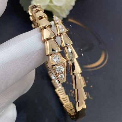 [⭐Haelin Jewelry]SERPENTI BRACELET DIAMONDS PINK GOLD