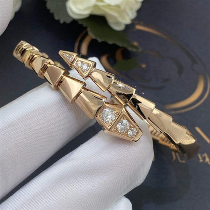 [⭐Haelin Jewelry]SERPENTI BRACELET DIAMONDS PINK GOLD
