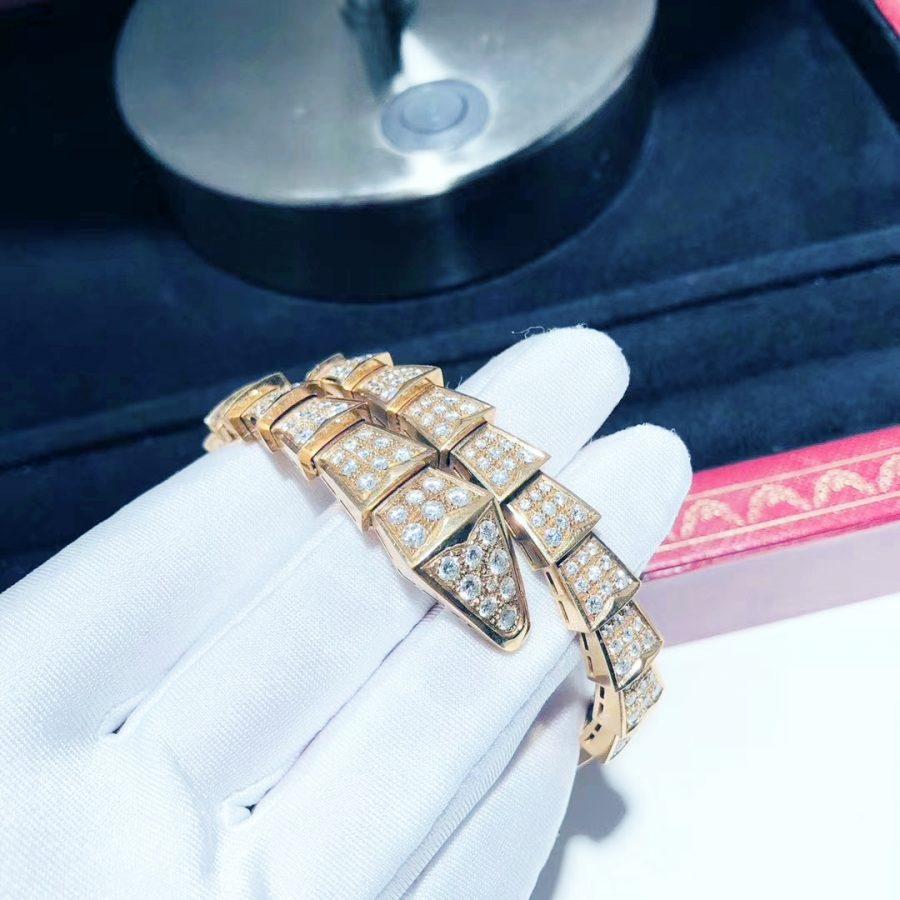 [⭐Haelin Jewelry]SERPENTI BRACELET 8MM PINK GOLD DIAMOND