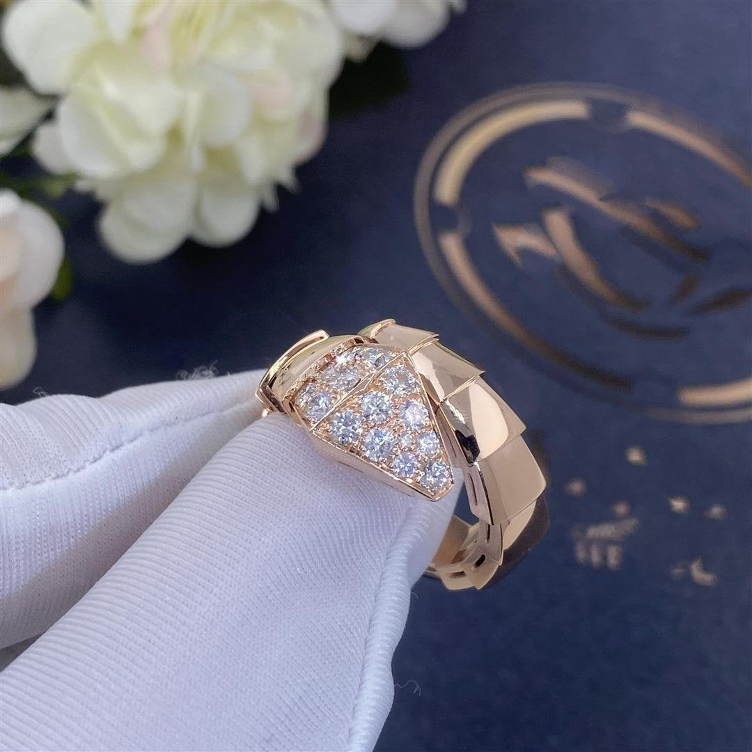 [⭐Haelin Jewelry]SERPENTI RING PINK GOLD DIAMOND