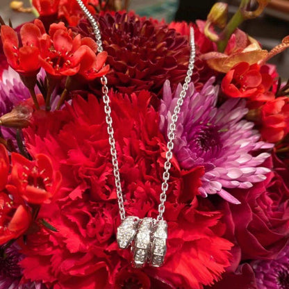 [⭐Haelin Jewelry]SERPENTI  NECKLACE DOUBLE RING DIAMOND