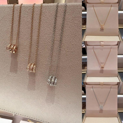 [⭐Haelin Jewelry]SERPENTI  NECKLACE DOUBLE RING DIAMOND