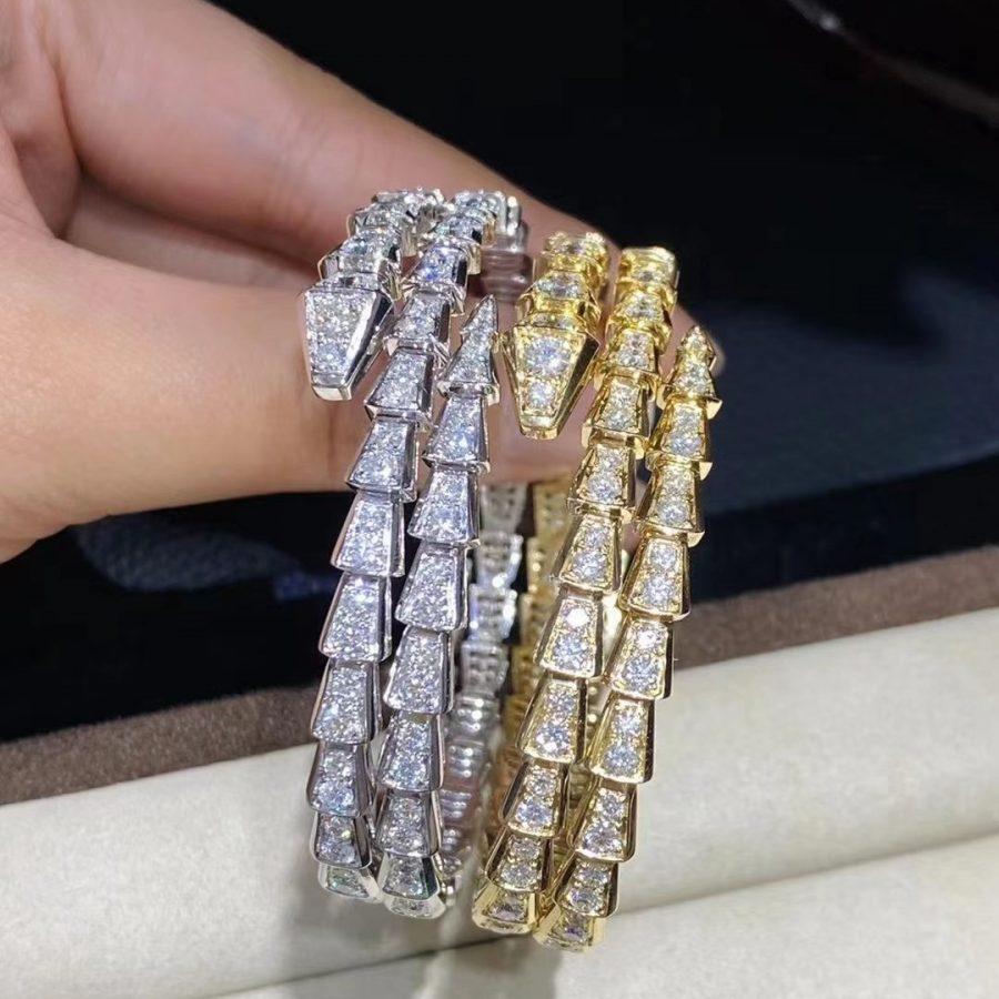 [⭐Haelin Jewelry]SERPENTI BRACELET GOLD DIAMOND DOUBLE ROW