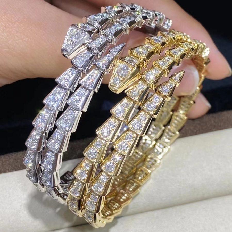 [⭐Haelin Jewelry]SERPENTI BRACELET GOLD DIAMOND DOUBLE ROW