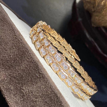 [⭐Haelin Jewelry]SERPENTI BRACELET GOLD DIAMOND DOUBLE ROW