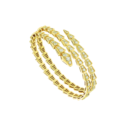[⭐Haelin Jewelry]SERPENTI BRACELET GOLD DIAMOND DOUBLE ROW