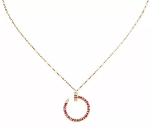 [⭐Haelin Jewelry]JUSTE NECKLACE GOLD RED DIAMONDS