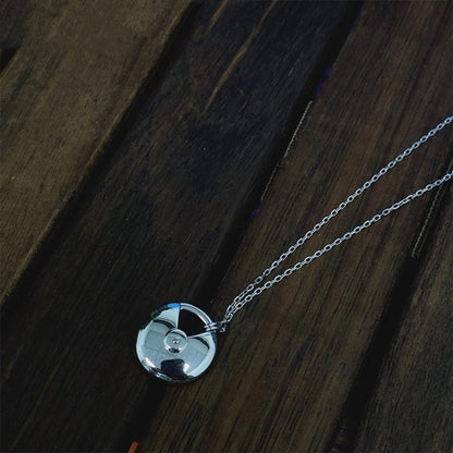 [⭐Haelin Jewelry]AMULETTE SILVER FULL DIAMOND NECKLACE
