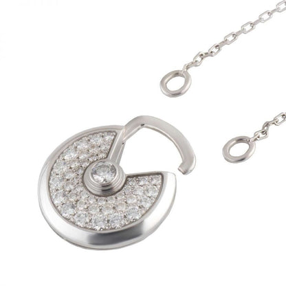 [⭐Haelin Jewelry]AMULETTE SILVER FULL DIAMOND NECKLACE