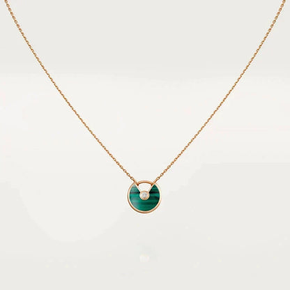 [⭐Haelin Jewelry]AMULETTE ROSE GOLD MALACHITE NECKLACE