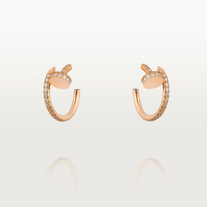 [⭐Haelin Jewelry]JUSTE EARRINGS 12.75MM PINK GOLD DIAMOND