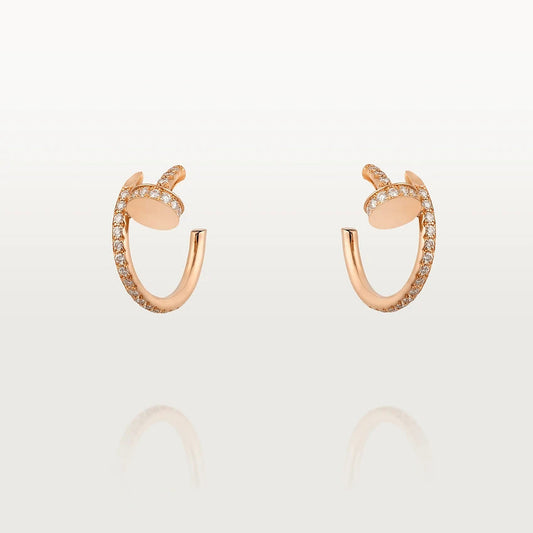 [⭐Haelin Jewelry]JUSTE EARRINGS 12.75MM PINK GOLD DIAMOND