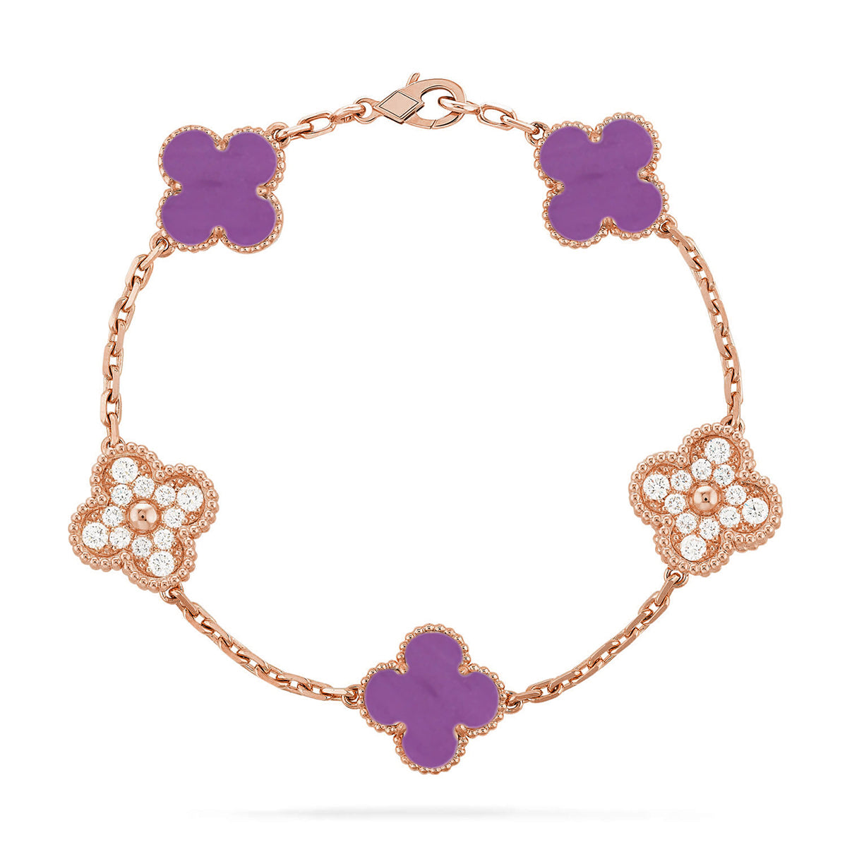 [⭐Haelin Jewelry] CLOVER 5 MOTIF VIOLET BRACELET COLLECTION