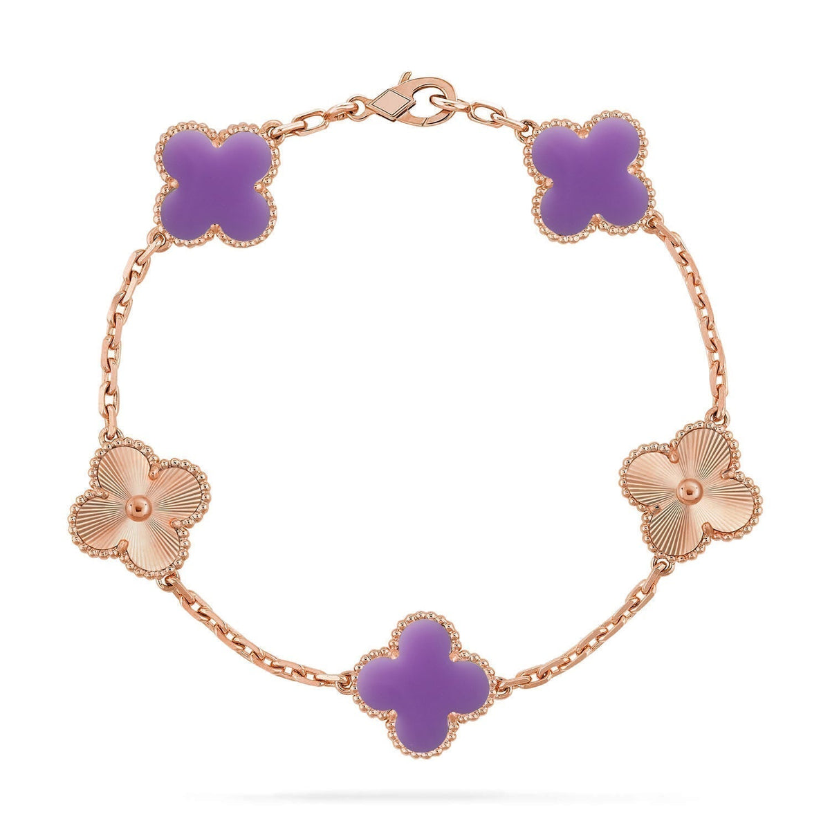 [⭐Haelin Jewelry]CLOVER 5 MOTIF LIGHT PURPLE BRACELET COLLECTION