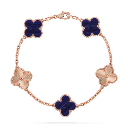 [⭐Haelin Jewelry]CLOVER 5 MOTIF PURPLE STRIPES BRACELET COLLECTION