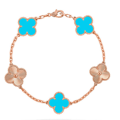 [⭐Haelin Jewelry] CLOVER 5 MOTIF TURQUOISE BRACELET COLLECTION
