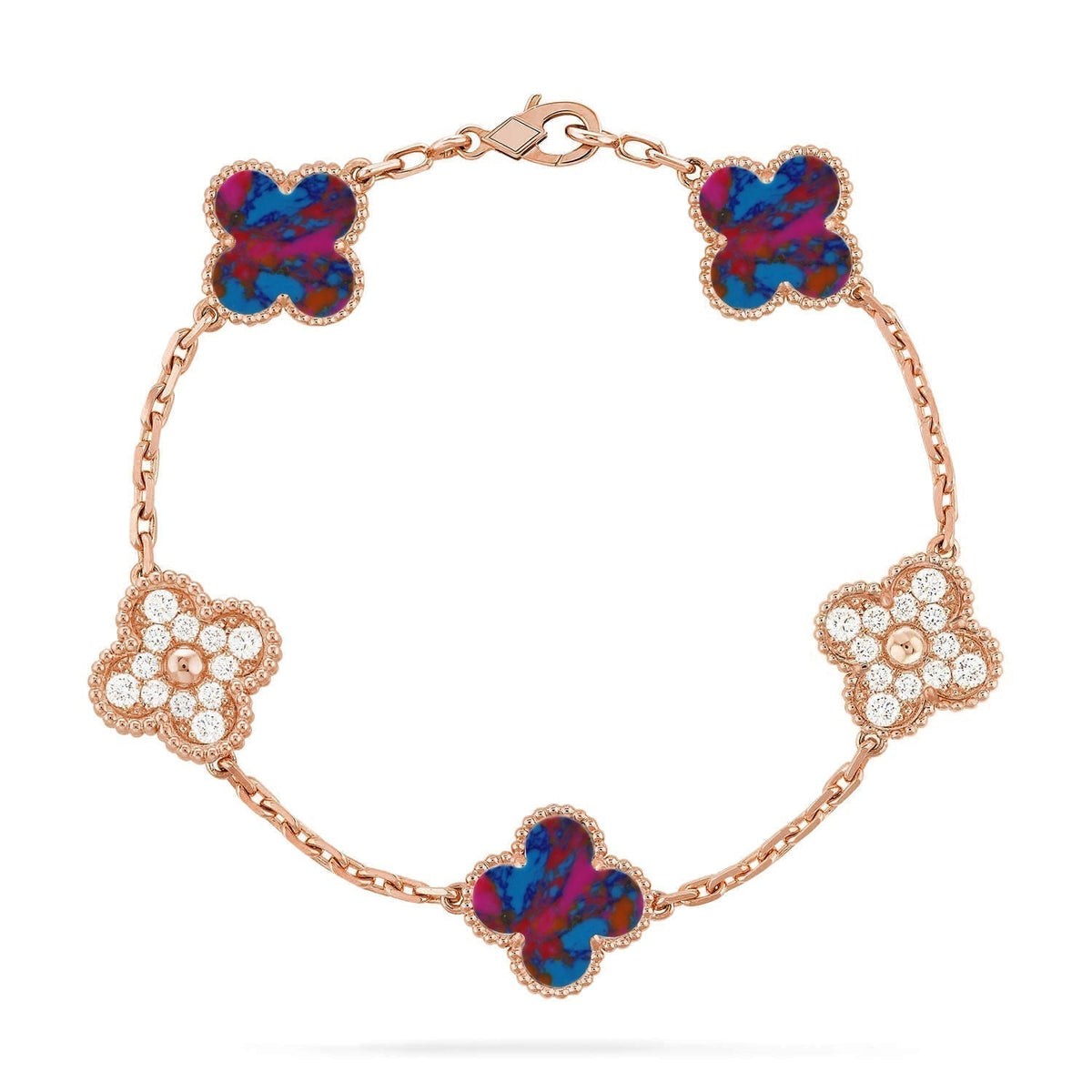 [⭐Haelin Jewelry]CLOVER 5 MOTIF COLOR GEMSTONES BRACELET COLLECTION