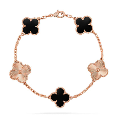 [⭐Haelin Jewelry] CLOVER 5 MOTIF ONYXS BRACELET COLLECTION