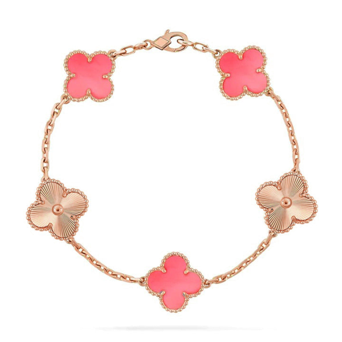 [⭐Haelin Jewelry] CLOVER 5 MOTIFS  PINK MOP BRACELET COLLECTION