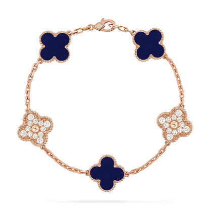 [⭐Haelin Jewelry]CLOVER 5 MOTIF LAPIS LAZULI BRACELET COLLECTION