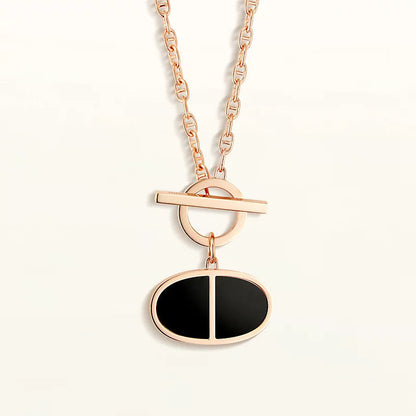 [⭐Haelin Jewelry]CHAINE VERSO BLACK CERAMIC NECKLACE