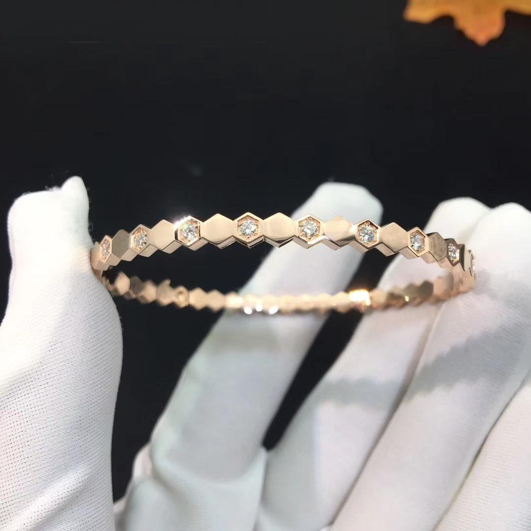 [⭐Haelin Jewelry]BEE LOVE PINK GOLD DIAMOND BRACELET