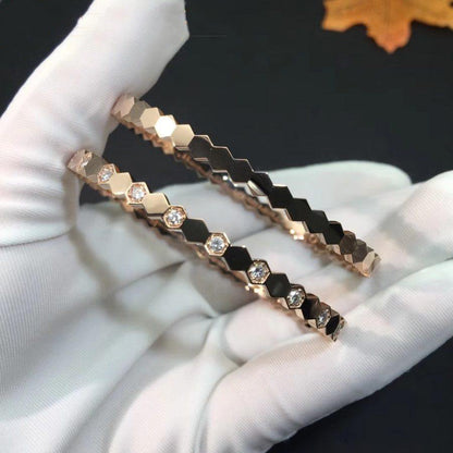 [⭐Haelin Jewelry]BEE LOVE PINK GOLD DIAMOND BRACELET