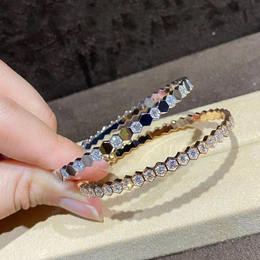 [⭐Haelin Jewelry]BEE LOVE GOLD BRACELET FULL DIAMOND