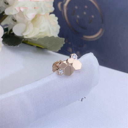 [⭐Haelin Jewelry]BEE LOVE PINK GOLD DIAMOND EARRINGS