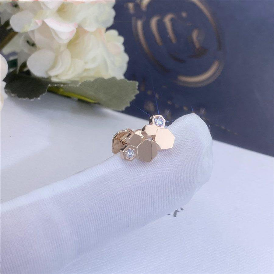 [⭐Haelin Jewelry]BEE LOVE PINK GOLD DIAMOND EARRINGS