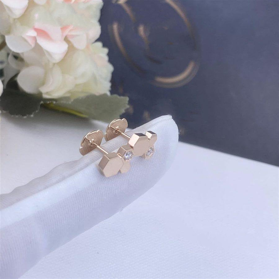 [⭐Haelin Jewelry]BEE LOVE PINK GOLD DIAMOND EARRINGS