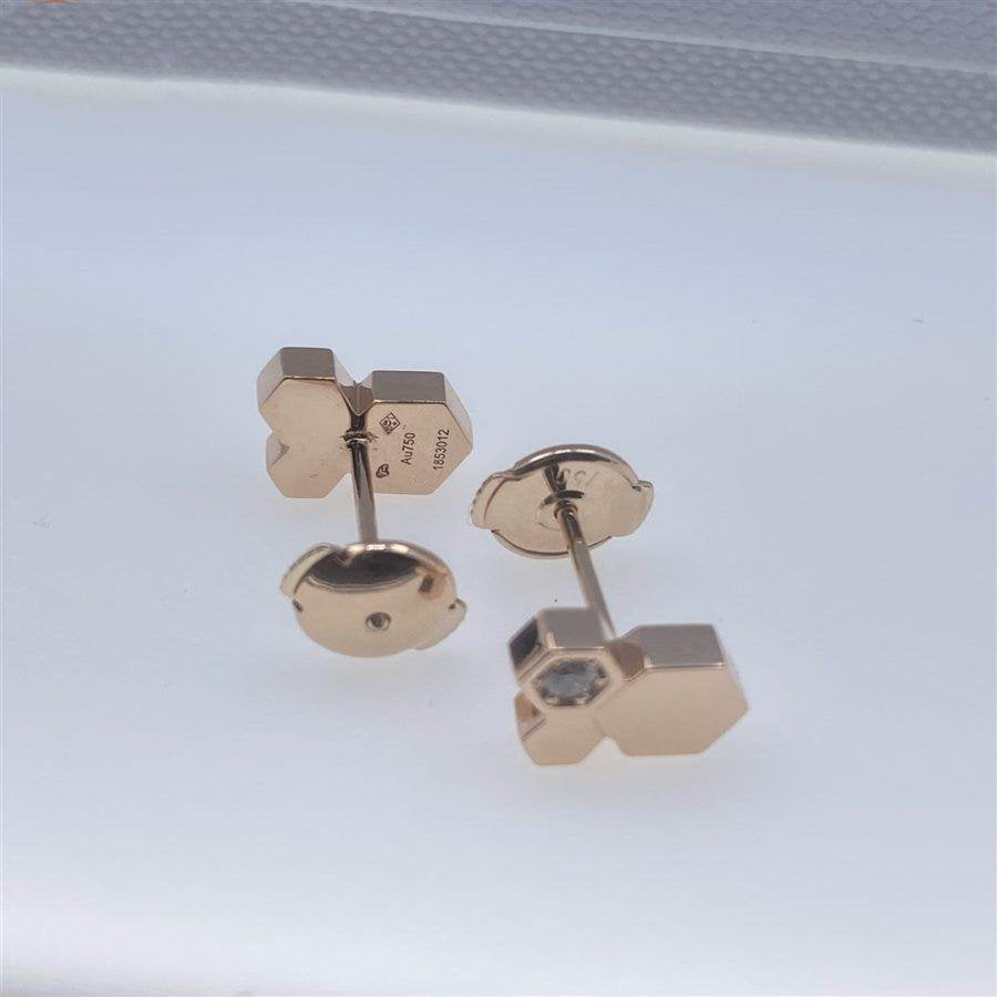 [⭐Haelin Jewelry]BEE LOVE PINK GOLD DIAMOND EARRINGS