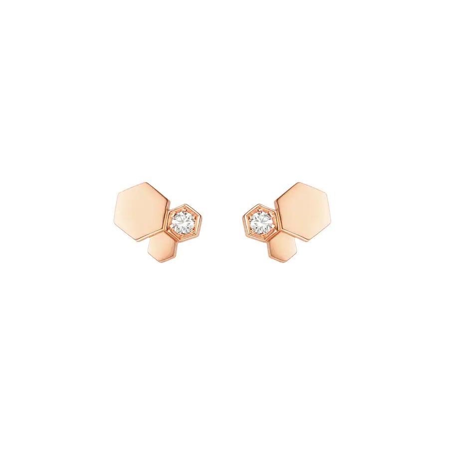 [⭐Haelin Jewelry]BEE LOVE PINK GOLD DIAMOND EARRINGS