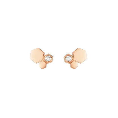 [⭐Haelin Jewelry]BEE LOVE PINK GOLD DIAMOND EARRINGS