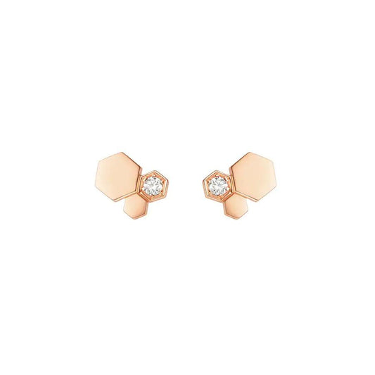 [⭐Haelin Jewelry]BEE LOVE PINK GOLD DIAMOND EARRINGS