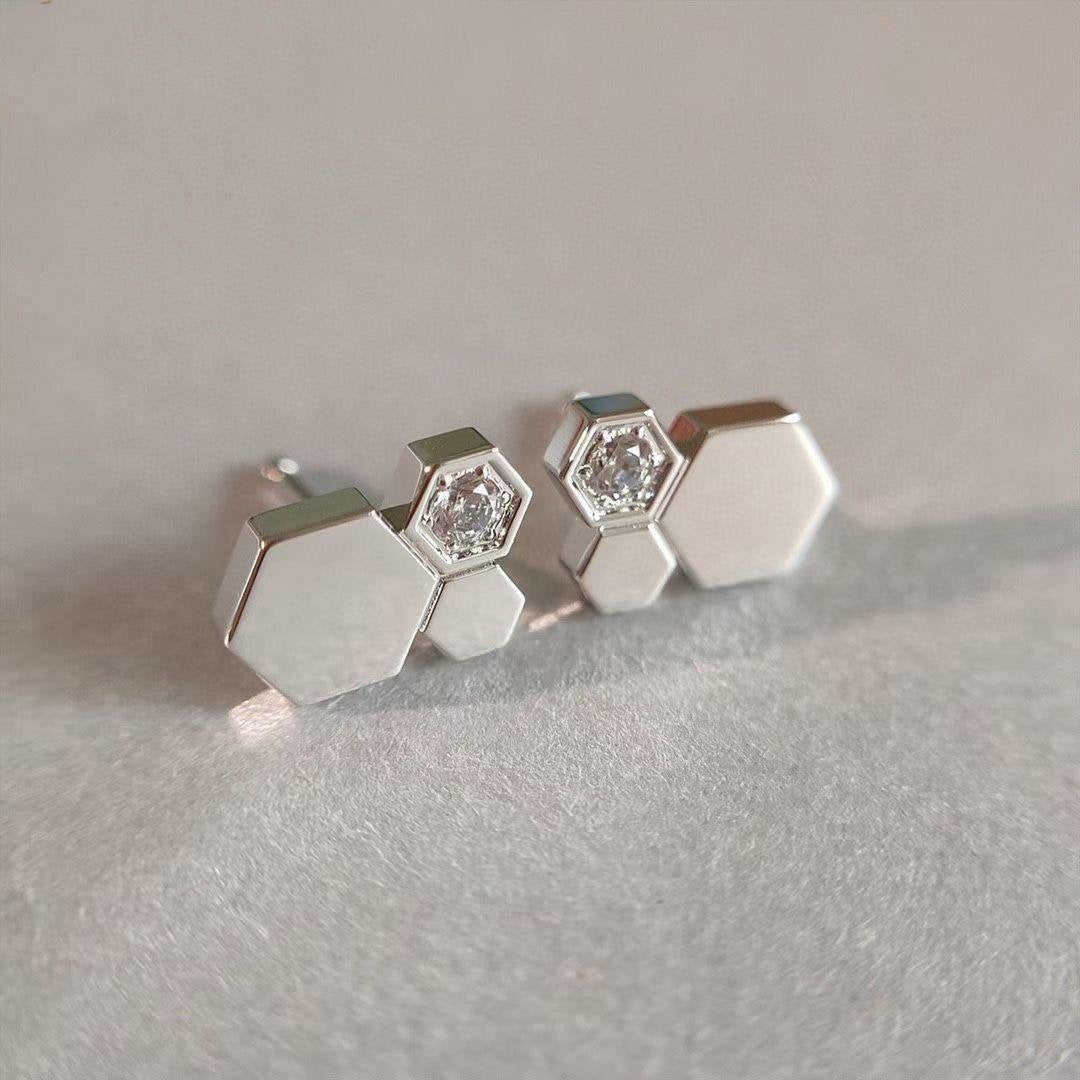 [⭐Haelin Jewelry]BEE LOVE SILVER DIAMOND EARRINGS