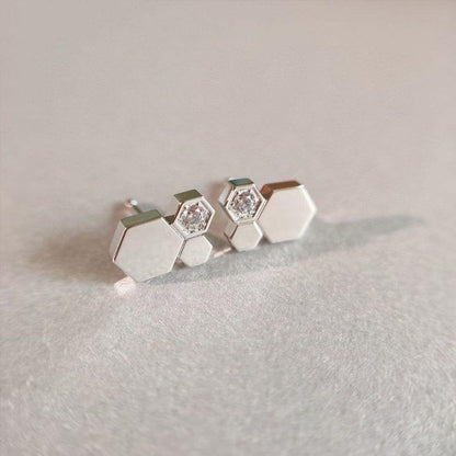[⭐Haelin Jewelry]BEE LOVE SILVER DIAMOND EARRINGS