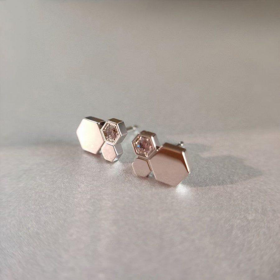 [⭐Haelin Jewelry]BEE LOVE SILVER DIAMOND EARRINGS